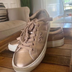 Rose Gold Metalic Tory Burch Sneakers